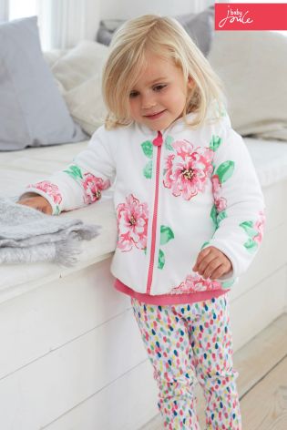 Joules Baby White Floral Hoody (0mths-3yrs)